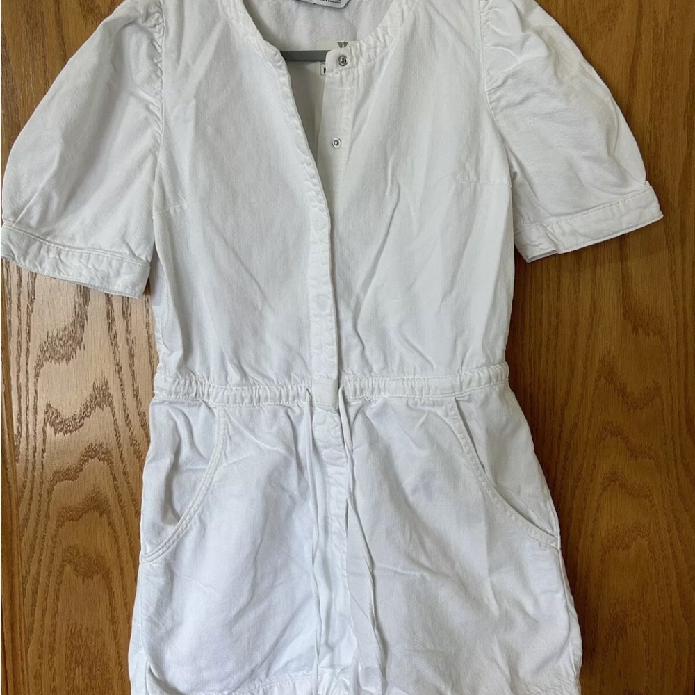 Zara Women’s White Denim Shorts Romper NWT Size Medium